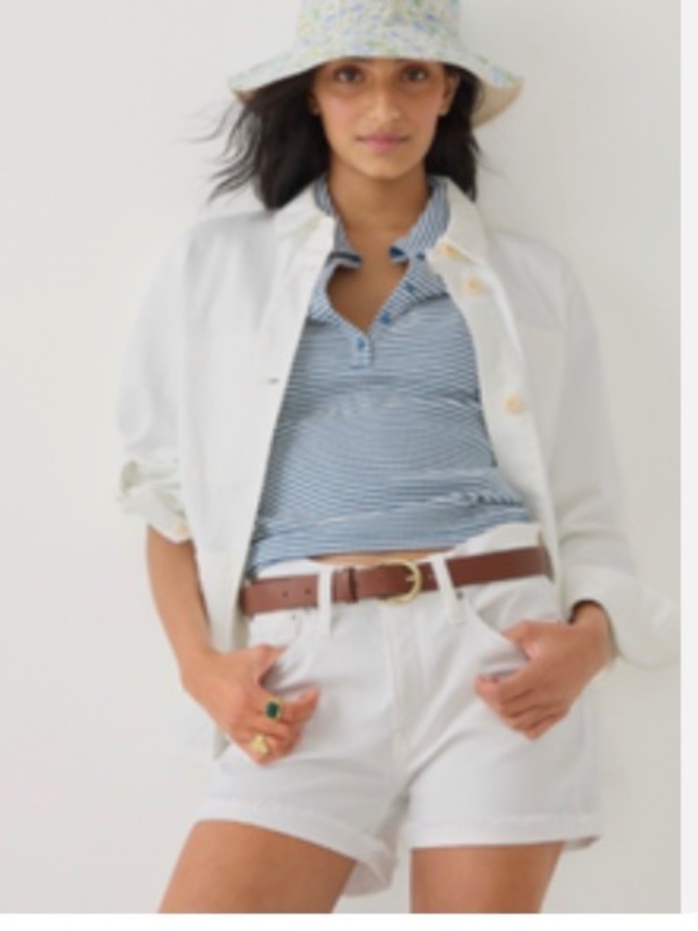 J. Crew White Stretch Denim Jean Shorts Size 32 (14) NWT